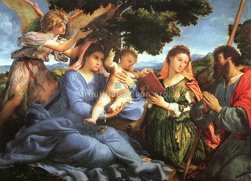 Madonna and Child with Saints and an Angel - 洛伦佐·洛图